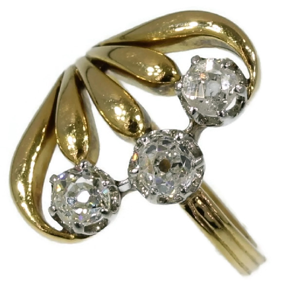 Typical Art Nouveau diamond engagement ring (image 3 of 15)